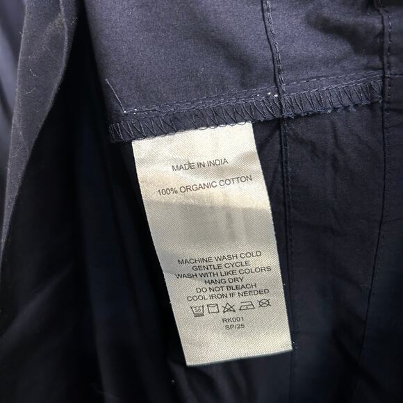 New Quince Women's Navy Blue Tiered Maxi Dress 2X Plus Organic Cotton Poplin - Picture 8 of 11